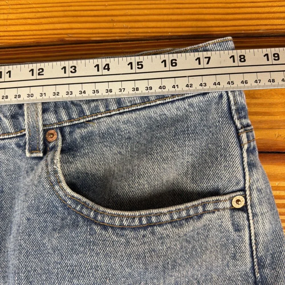 Vintage 1991 Levi's 505 Denim Jeans Men's Size 36x30 Black Bat Wing Made in USA